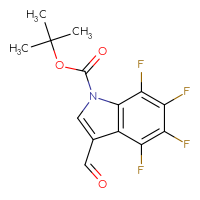 Chemical structure of tert-butyl 4,5,6,7-tetrafluoro-3-formyl-1H-indole-1-carboxylate - CSSB21332060623