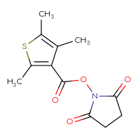 Chemical structure of 2,5-dioxopyrrolidin-1-yl 2,4,5-trimethylthiophene-3-carboxylate - CSSB20269602582