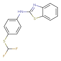Chemical structure of N-{4-[(difluoromethyl)sulfanyl]phenyl}-1,3-benzothiazol-2-amine - CSSB00000680976