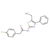 Chemical structure of N-(5-ethyl-4-phenyl-1,3-thiazol-2-yl)-2-(4-fluorophenyl)acetamide - CSSB00102626479