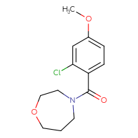 Chemical structure of 4-(2-chloro-4-methoxybenzoyl)-1,4-oxazepane - CSSB00091574496