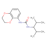 Chemical structure of 1-(2,3-dihydro-1,4-benzodioxin-5-yl)-3-(2,4-dimethylpentan-3-yl)urea - CSSB02053387804