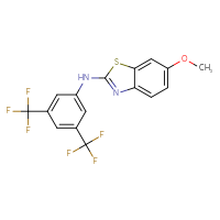 Chemical structure of N-[3,5-bis(trifluoromethyl)phenyl]-6-methoxy-1,3-benzothiazol-2-amine - CSSB00020652193