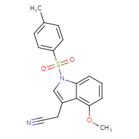 Chemical structure of 2-[4-methoxy-1-(4-methylbenzenesulfonyl)-1H-indol-3-yl]acetonitrile - CSSB21332145519