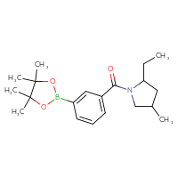 Chemical structure of 2-ethyl-4-methyl-1-[3-(4,4,5,5-tetramethyl-1,3,2-dioxaborolan-2-yl)benzoyl]pyrrolidine - CSSB02229496659