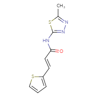 Chemical structure of (2E)-N-(5-methyl-1,3,4-thiadiazol-2-yl)-3-(thiophen-2-yl)prop-2-enamide - CSSB00029594543