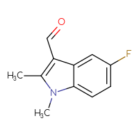 Chemical structure of 5-fluoro-1,2-dimethyl-1H-indole-3-carbaldehyde - CSSB00010316958