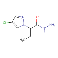 Chemical structure of 2-(4-chloro-1H-pyrazol-1-yl)butanehydrazide - CSSB00011883876