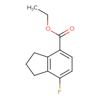 Chemical structure of ethyl 7-fluoro-2,3-dihydro-1H-indene-4-carboxylate - CSSB02132222262