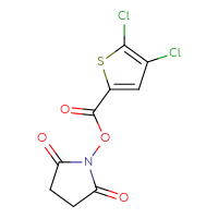 Chemical structure of 2,5-dioxopyrrolidin-1-yl 4,5-dichlorothiophene-2-carboxylate - CSSB00131792642