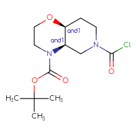 Chemical structure of rac-tert-butyl (4aR,8aS)-6-(carbonochloridoyl)-octahydro-2H-pyrido[4,3-b][1,4]oxazine-4-carboxylate - CSSB21291563119