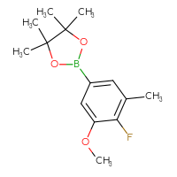 Chemical structure of 2-(4-fluoro-3-methoxy-5-methylphenyl)-4,4,5,5-tetramethyl-1,3,2-dioxaborolane - CSSB00025726421