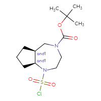 Chemical structure of rac-tert-butyl (5aR,8aR)-1-(chlorosulfonyl)-decahydrocyclopenta[e][1,4]diazepine-4-carboxylate - CSSB21291564697