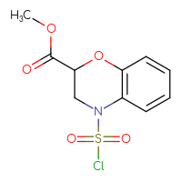 Chemical structure of methyl 4-(chlorosulfonyl)-3,4-dihydro-2H-1,4-benzoxazine-2-carboxylate - CSSB21224773611
