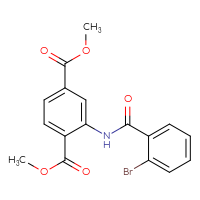Chemical structure of 1,4-dimethyl 2-(2-bromobenzamido)benzene-1,4-dicarboxylate - CSSB00046128975