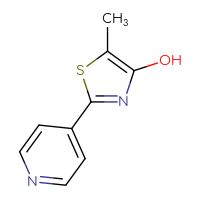 Chemical structure of 5-methyl-2-(pyridin-4-yl)-1,3-thiazol-4-ol - CSSB00000065881