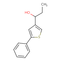 Chemical structure of 1-(5-phenylthiophen-3-yl)propan-1-ol - CSSB21246428966