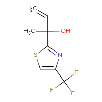 Chemical structure of 2-[4-(trifluoromethyl)-1,3-thiazol-2-yl]but-3-en-2-ol - CSSB21246285431