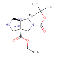 Chemical structure of rac-2-tert-butyl 3a-ethyl (3aR,6aR)-octahydropyrrolo[3,4-c]pyrrole-2,3a-dicarboxylate - CSSB02125423377