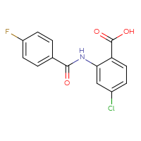 Chemical structure of 4-chloro-2-(4-fluorobenzamido)benzoic acid - CSSB00000679858