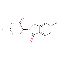 Chemical structure of (3S)-3-(5-iodo-1-oxo-2,3-dihydro-1H-isoindol-2-yl)piperidine-2,6-dione - CSSB21511091576