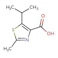 Chemical structure of 2-methyl-5-(propan-2-yl)-1,3-thiazole-4-carboxylic acid - CSSB00012277990