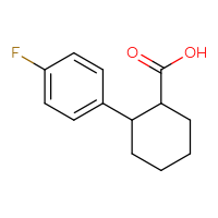 Chemical structure of 2-(4-fluorophenyl)cyclohexane-1-carboxylic acid - CSSB00012345809