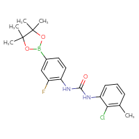 Chemical structure of 3-(2-chloro-3-methylphenyl)-1-[2-fluoro-4-(4,4,5,5-tetramethyl-1,3,2-dioxaborolan-2-yl)phenyl]urea - CSSB21332149134