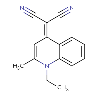 Chemical structure of 2-(1-ethyl-2-methyl-1,4-dihydroquinolin-4-ylidene)propanedinitrile - CSSB03619048279