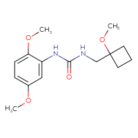Chemical structure of 1-(2,5-dimethoxyphenyl)-3-[(1-methoxycyclobutyl)methyl]urea - CSSB00092350314