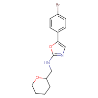 Chemical structure of 5-(4-bromophenyl)-N-[(oxan-2-yl)methyl]-1,3-oxazol-2-amine - CSSB15137559268