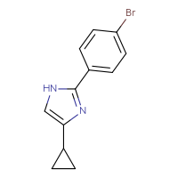 Chemical structure of 2-(4-bromophenyl)-4-cyclopropyl-1H-imidazole - CSSB06832695293