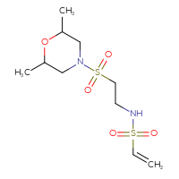 Chemical structure of N-{2-[(2,6-dimethylmorpholin-4-yl)sulfonyl]ethyl}ethene-1-sulfonamide - CSSB21332069396