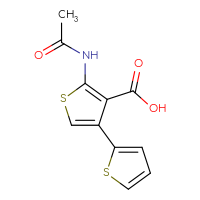 Chemical structure of 5'-acetamido-[2,3'-bithiophene]-4'-carboxylic acid - CSSB00000684146