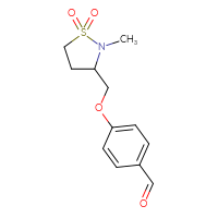 Chemical structure of 4-[(2-methyl-1,1-dioxo-1λ⁶,2-thiazolidin-3-yl)methoxy]benzaldehyde - CSSB01131677970