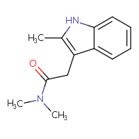 Chemical structure of N,N-dimethyl-2-(2-methyl-1H-indol-3-yl)acetamide - CSSB00000307188