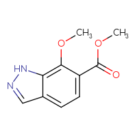 Chemical structure of methyl 7-methoxy-1H-indazole-6-carboxylate - CSSB00010167539