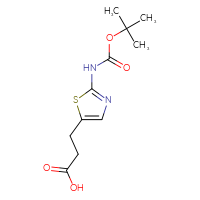 Chemical structure of 3-(2-{[(tert-butoxy)carbonyl]amino}-1,3-thiazol-5-yl)propanoic acid - CSSB00010069911