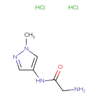 Chemical structure of 2-amino-N-(1-methyl-1H-pyrazol-4-yl)acetamide dihydrochloride - CSSB20963434937