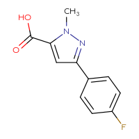 Chemical structure of 3-(4-fluorophenyl)-1-methyl-1H-pyrazole-5-carboxylic acid - CSSB00010187879