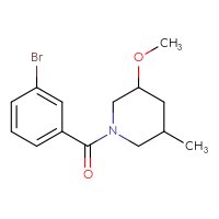 Chemical structure of 1-(3-bromobenzoyl)-3-methoxy-5-methylpiperidine - CSSB02198942694