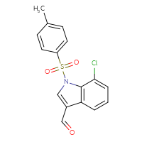 Chemical structure of 7-chloro-1-(4-methylbenzenesulfonyl)-1H-indole-3-carbaldehyde - CSSB21332163820