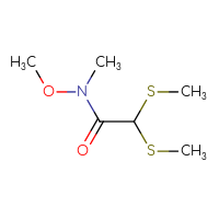 Chemical structure of N-methoxy-N-methyl-2,2-bis(methylsulfanyl)acetamide - CSSB09889540814