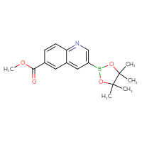 Chemical structure of methyl 3-(4,4,5,5-tetramethyl-1,3,2-dioxaborolan-2-yl)quinoline-6-carboxylate - CSSB03567606655