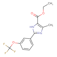 Chemical structure of ethyl 4-methyl-2-[3-(trifluoromethoxy)phenyl]-1H-imidazole-5-carboxylate - CSSB00020649419