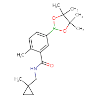 Chemical structure of 2-methyl-N-[(1-methylcyclopropyl)methyl]-5-(4,4,5,5-tetramethyl-1,3,2-dioxaborolan-2-yl)benzamide - CSSB02526921759