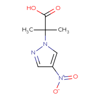 Chemical structure of 2-methyl-2-(4-nitro-1H-pyrazol-1-yl)propanoic acid - CSSB00000749795