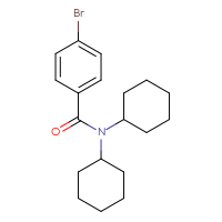Chemical structure of 4-bromo-N,N-dicyclohexylbenzamide - CSSB00102610265