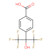 Chemical structure of 4-(1,1,1,3,3,3-hexafluoro-2-hydroxypropan-2-yl)benzoic acid - CSSB00000029274