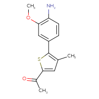 Chemical structure of 1-[5-(4-amino-3-methoxyphenyl)-4-methylthiophen-2-yl]ethan-1-one - CSSB14236223022